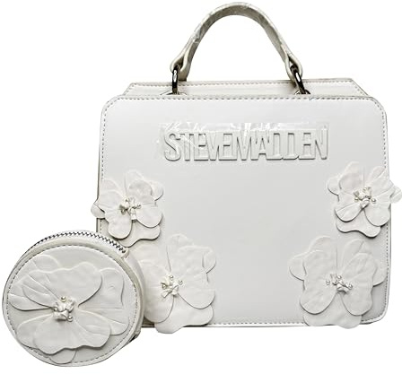Steve Madden Damen Bevelinn Umhängetasche mit Blumenapplikation Ranzen, Vanille