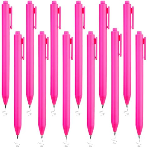 TIESOME 12Stück Einziehbare Gelschreiber, Niedliche Rose Rosa Glatte Schreiben Tinte Stifte Für Frauen Mädchen 0,5 Mm Bullet Point Rosa Gelschreiber Mit Schwarzer Tinte Für Büro Schule Haus Liefert