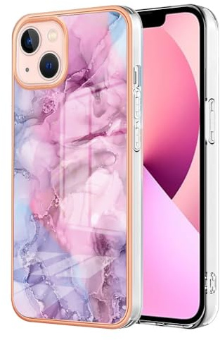 nancencen Coque Compatible avec iPhone 13 Mini 5,4 inches, Étui de Protection en Silicone TPU Galvanisé Or Glitter Coque pour iPhone 13 Mini Ultra Mince Antichoc Case - Rose