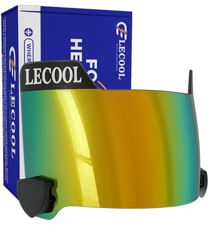 LeCool Football Visor, Curved Lens Technology, Universal Fit for Adult & Youth Helmets (Glod)