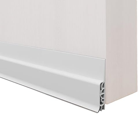 Niaciswe Türdichtung Zugluftstopper für Türen 1M Silikon Türselbstklebend Haustür Dichtung Einfach Angebracht Türstopper Schalldichtung Luftzugstopper Zugluftstopper für Staubschut Insekten (Weiß)