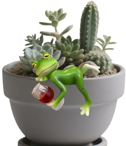 ClcIosis Frosch Deko Gartendeko, Lustige Blumentöpfe Deko Frosch Figuren, Für Pflanzgefäß Blumentopf Hänger Ornament Teiche Terrasse