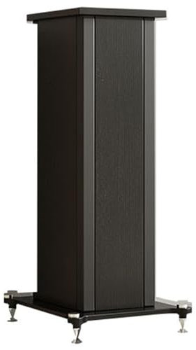 LIUJHGH Pieds d’Enceintes par Paire, Design Creux en Grain de Bois pour Remplissage de Sable, Supports Audio faciles à Assembler pour Une Performance sonore améliorée(Noir,80cm)