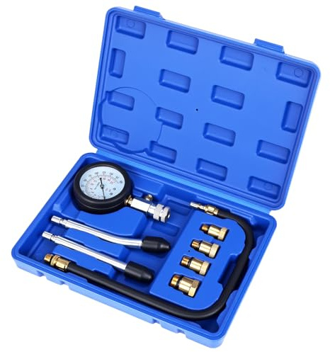QWORK® Kompression Tester Kit, Motor Manometer Tool Set, Kompressionsmesser, für Motorrad, Auto und mehr