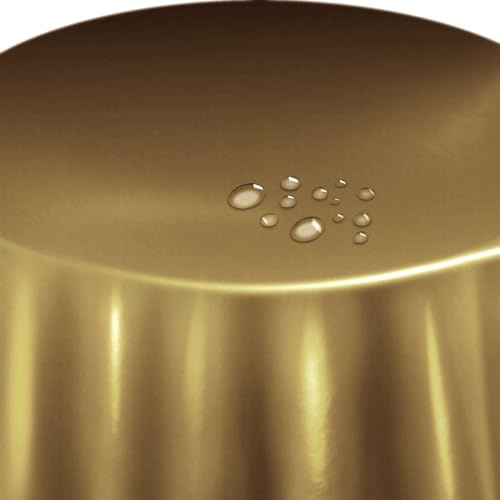 Lacktischdecke Wachstuch Wachstischdecke Gold Oval 130 x 220 cm abwaschbare Tischdecke, Gartentischdecke, wasserabweisend