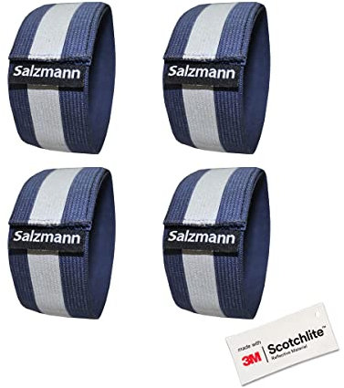 Salzmann Reflektierende Armbinde - Reflektorband zum Joggen und Laufen - Hergestellt mit 3M Scotchlite (4 STK.)