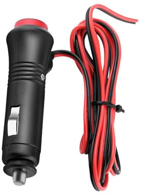 Spina Accendisigari 12V Maschio, Presa Accendisigari per Auto con Cavo 1,5 M Adattatore per Presa di Corrente 12V 24V con Indicatore LED Rosso e Fusibile Sostituibile 10A