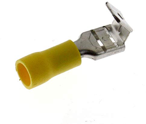 SeKi 14158 gelb 25 x Flachsteckhülsen mit Abzweig 4-6mm² 0,8x6,35 teilisoliert Kabelschuh, 4,0-6,0mm²