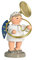 KWO Engel mit Sousaphon, Holzfarben, Figurine, Weihnachtsengelfigurine, Engel, Weihnachten