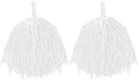 Cheerleader Pompoms Fancy Dress Costume Accessory Lightweight Pom Poms With Grip Handles for Kids & Adults