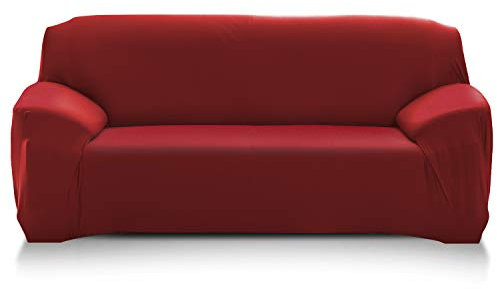 PETCUTE Sofabezüge Stretch Sofaschutz elastisch L-Form Sofa bezug ecksofa Sofabezug Sofaüberwürfe für L-Form Sofa Weinrot 4 Sitzer