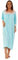 Women Long Nightdress Lace 100% Cotton 3/4 Sleeve Nightgowns Sleepwear M to XXXL Mint Green