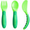 MAM Baby's Cutlery ZEDMM331N, Besteck-Set mit Gabel, Löffel und Messer, 6 Monate, Gelb