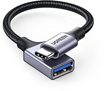 UGREEN Cavo OTG Type C a USB 3.0 Adattatore Tipo C Maschio a Femmina 5 Gbps Nylon Intrecciato Compatibile con iPhone 16 Plus PRO Max iPad MacBook 2024 Galaxy S24 Huawei Xiaomi (Gray)