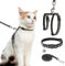 Katzengeschirr mit Leine und Halsband-Set – ausbruchsicheres, verstellbares H-shped Katzengeschirr mit Stern- und Mond-Muster, leuchtet im Dunkeln, für Kitty Outdoor Walking
