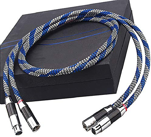 CUICUI EGG Audiophile HiFi XLR Balanced Cable Carbon Fiber 3.3Ft/1m Audio Cables (Male to Female)