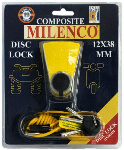 Milenco Composite Motorcycle Disc Lock Sold Secure GOLD Standard 12x38mm