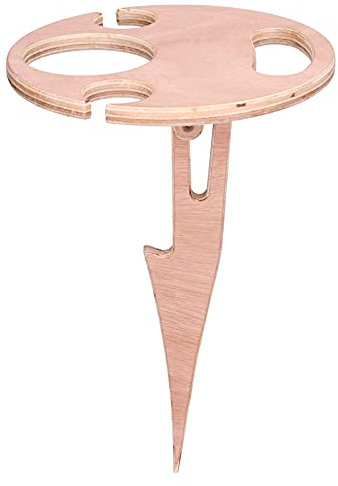 AXOC Mini-Weinregal, Holzweintisch tragbar, handgefertigt für Camping für den Garten für den Strand zum Picknick