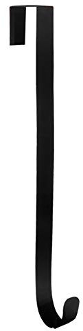 Over Door Hook Coat Hooks for Door, Hooks for Wreath, Towel Hook for Back of Door, Shower Hook Clothes Hooks, Black Hooks for Hanging, for Hanging Garland Halloween Christmas Wreaths (Black)