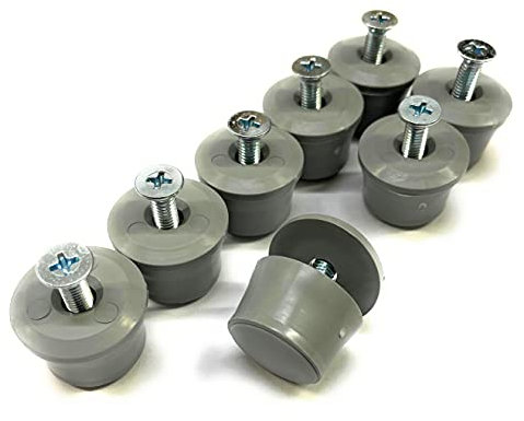 Rolladenstopper Anschlagstopper 40 mm / 28 mm / 13 mm geschlossen - Insektenschutz/Wespenschutz/oder offen, weiss oder grau incl. Schraube und Scheibe (4 Paar 13 mm (15 mm) grau geschlossen)