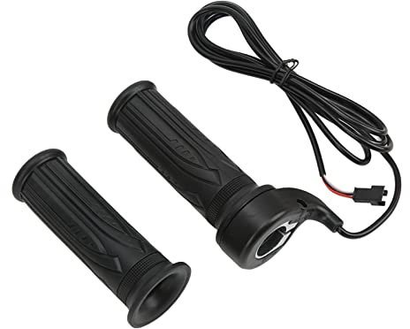 BOROCO Gasgriff Ebike,1 Paar Elektrofahrrad Gashebel 12V-72V 3-poliger Anschluss,20X Full Twist Skid Resistance Electric Bike Schnellgasgriff mit SM-Stecker