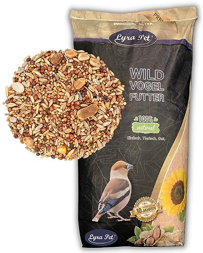 Lyra Pet® | 20 kg Streufutter schalenfrei | Neue Ernte | Schalenloses Vogelfutter | Energie für Wildvögel | Wildvogelfutter für das Ganze Jahr | Ohne Schalen & Fettreich | Optimal für den Balkon