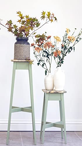 Statement Furniture Florence Plant Stand Tables Wooden Indoor Plant Stands Set of 2 in Sage Green, 2 Sizes ASSEMBLED