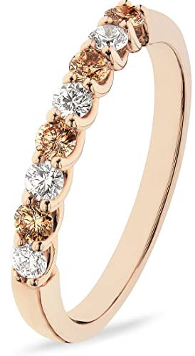 CHRIST Damen-Damenring 585er Rotgold 4 Diamant 56, Rotgold 32021716