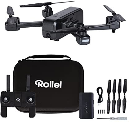 Rollei Fly 100 Combo Drohne, WiFiLiveBild Übertragung, 6Achsen Gyroskop, LuftdruckSensor, FullHDKamera, lange Flugzeit, innovative Gestensteuerung, einfache Steuerung über Fernebdienung, schwarz