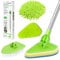 WENYA Bathroom Cleaning Brush with Long Handle 90cm, Extendable 4 in 1 Tub and Tile Scrubber with Microfiber Pad, Scrubbing Sponge and Coral Velvet Mop Head for Bathroom Floor Tile Sink Bathtub