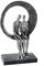 Casablanca Design Skulptur Love Place Paar im Kreis Höhe 30 cm Breite 17.5 cm antik Silber aus Poly Wohnzimmer Skulpturen Deko Modern