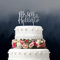Personalisierter Cake topper, Hochzeit Holz Torten Aufstecker, Mr Mrs Tortenstecker, Hochzeit Cake Topper (Silver)