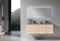 LuxuryBain LB-8473 - Mueble de baño doble lavabo, 140 cm, madera y gris con espejo LED