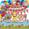 Karneval Party Supplies, Enthalten Karneval Flagge, Geburtstag Banner, Tischdecke, Luftballons, Pappteller, Servietten, Tassen, Zirkus Party Dekorationen für Kindergeburtstag Party, für 20 Gäste