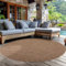 Carpettex Outdoor Teppich Wetterfest 160 cm Rund Sisal Optik Braun - Ideal für Balkon, Garten, Terrasse und als Küchenteppich - Draußen Teppich Waschbar, Flachgewebe, Wasserfest, Pflegeleicht
