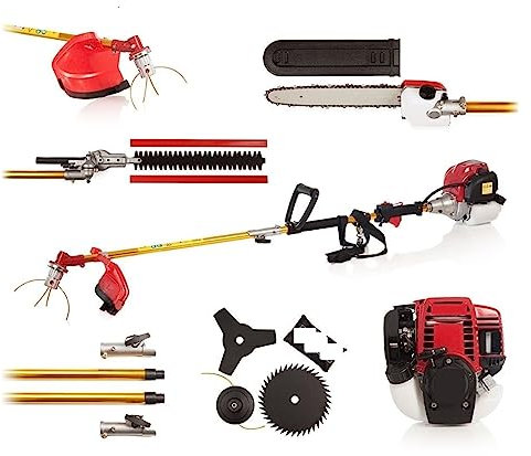Freischneider, Grasschneider, 6-in-1, mit GX35, 4-Takt-Benzinmotor, Multi-Freischneider, Heckenschere, Baumschneider