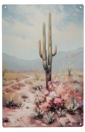 artboxONE Metall-Poster 40x60 cm Natur Kakteen Wüste von Künstler Carina