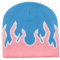 BEAGUDNIA Flame Beanie Fire Knit Skimütze Punk Skull Cap Flame Skullies, rosa, blau, M-L