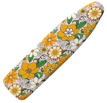 COEQINE Gelber Bügelbrettbezug, Gänseblümchen-Druck, elastischer Haken, rutschfest, für Zuhause, schmutzabweisend, Staubschutz für Bügelbrett