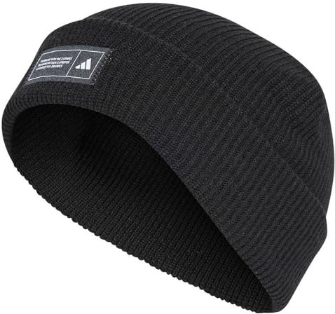adidas Unisex Essentials Cuffed Beanie, Black/White, S