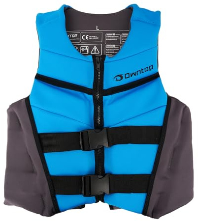 Owntop Swim Vest Youth 50-90 lbs, Neoprene Swim Jacket Kids, Lightweight, Quick-Dry, Buckles Zipper, Kayak, Swimming Training, Boating, Watersports (Blue, M)