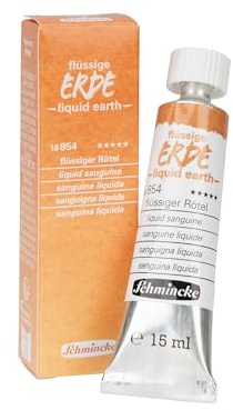 Schmincke - Flüssige Erde, Liquid Earth, Rötel, 15 ml, 18 854 00, für Malerei, (Vor-) Zeichnung und Untermalung, vegan