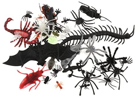 44/150 Pezzi Assortiti Trucchi in Plastica Insetti Finti Insetti Formiche Gioco Figure, 44 Pezzi, 14x10cm