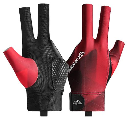 Wnddle Billard Handschuh, Snooker Handschuhe, Billiard Pool Cue Gloves, Verstellbare Poolhandschuhe, rutschfeste Poolhandschuhe, Geeignet für Pool-Spiele, Snooker, Carom-Spiele.