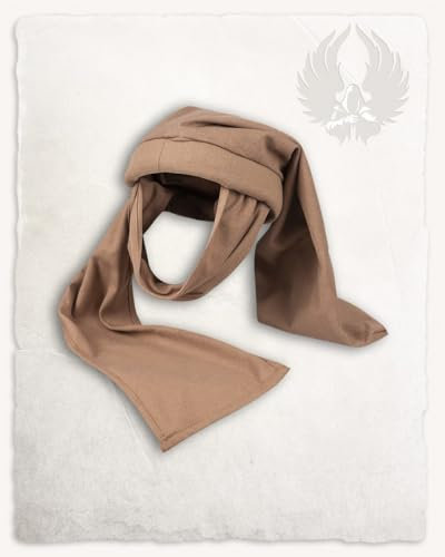MYTHOLON Rafael Chaperon, Canvas, Sand, M, Mittelalter Kopfbedeckung, Gugel, Haube