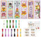ORIGACH 6 Set Kreuzstich Lesezeichen Kit für Anfänger Eule Muster DIY gestempelt Stickerei Lesezeichen Kit mit 13 Farben Stickgarn Anleitung