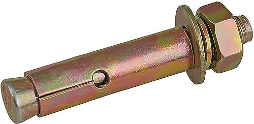 Bolzen,Ankerbolzen,Dehnschraubenbolzen ， Sechskantschraube M6-M20 Ankerbolzen mit Betonhülse, Kohlenstoffstahl, Farbe verzinkt (Größe: M12 x 150 (1 Stück)) (Größe: M10 x 120 (1 Stück)) (Größe: M16 x