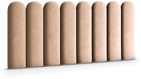 Muralo Wandkissen Gepolstert, Magic Velvet, Wandpolster - 30x60 cm, Beige | Wandpaneel, ideal als Bettkopfteil oder Lendenkissen - für Schlafzimmer und Wohnzimmer, einfache Anbringung mit Montagekleber