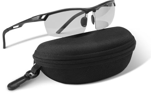 Luqixcey Selbsttönend Fahrradbrille für Damen Herren,Sportbrille mit UV400 Schutz,Sportsonnenbrille Klar Radsport Radfahren MTB