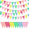 Elepl 5 Stück Wimpelkette Outdoor 60 Flaggen Wimpel Girlande Deko Wimpelkette Kinderzimmer Wimpelkette Outdoor Wetterfest für Campus Garten Hochzeit Geburtstag Party Dekoration